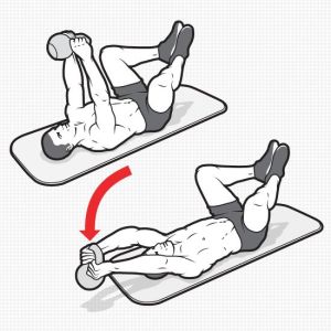 Kettlebell PULLOVER Hogyan csináljuk: Feküdj a hátadra, és emeld fel a lábadat. Hajlítsd be térded 90 fokban, és távolítsd őket egymástól. Emeld fel a kettlebell egyenesen a fejed fölé tartva, mialatt az oldalán fogod a fogantyút mindkét kezeddel. Tartsd 30 másodpercig, majd engedd vissza a fejed felett a földre. Ezt 5 alkalommal ismételd.