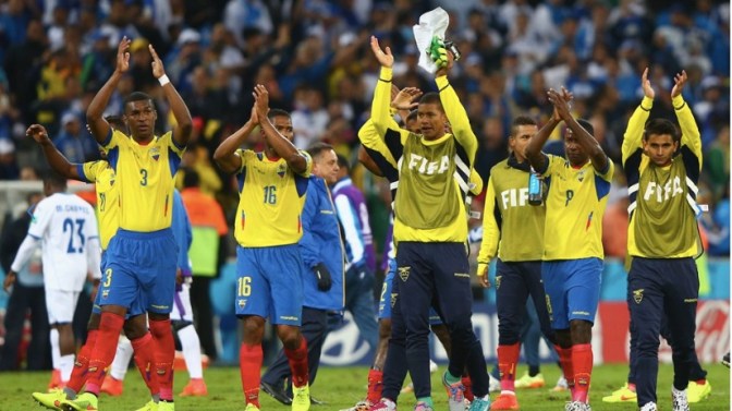 Ecuadori öröm a mérkőzés után  (fifa.com)