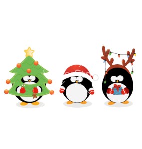 christmas-penguin-set-vector-1045492