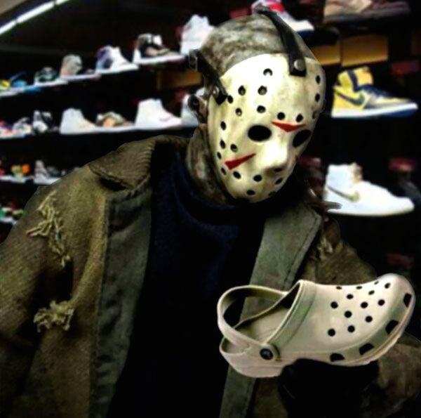 A horrorhős Jason és a Croc papucs