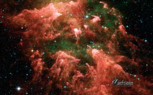 NASA's Spitzer Space Telescope has captured a new, infrared view of the choppy star-making cloud called M17, also known as the Omega Nebula or the Swan Nebula.