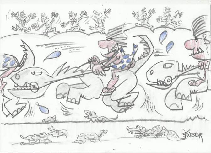 Elöl a RedBulloszaurusz... :D