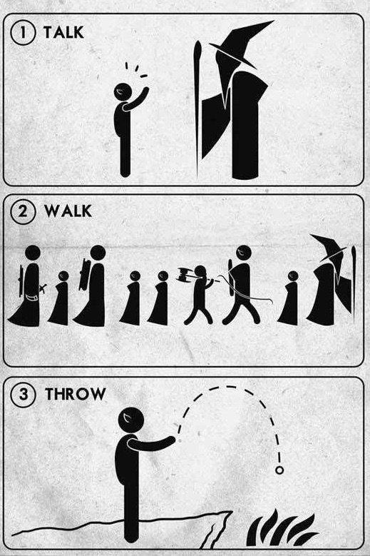 1, Beszélgetés 2. Séta 3. Tűzbe dobás