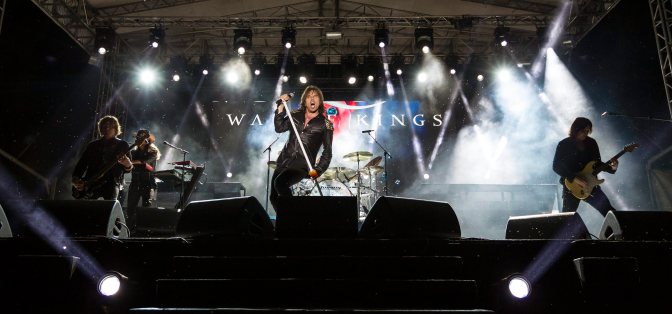 Alsóörs, 2015. június 14. John Levén basszusgitáros, Mic Michaeli billentyûs, Joey Tempest énekes, Ian Haughland dobos (takarásban), és John Norum gitáros (b-j) a Harley-Davidson Open Road Festen rendezett koncerten, az alsóörsi Európa Kempingben 2015. június 13-án. MTI Fotó: Szigetváry Zsolt