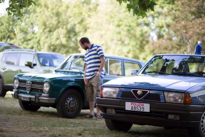 Zánka, 2016. július 10. Alfa Romeo 75 típusú olasz rendõrautó Közép-Európa legnagyobb Alfa Romeo-márkatalálkozóján a zánkai Erzsébet Üdülõközpontban 2016. július 9-én. Az AlfaCity elnevezésû rendezvényre több mint ezerkétszáz Alfa Romeo érkezett. MTI Fotó: Dékán Gábor