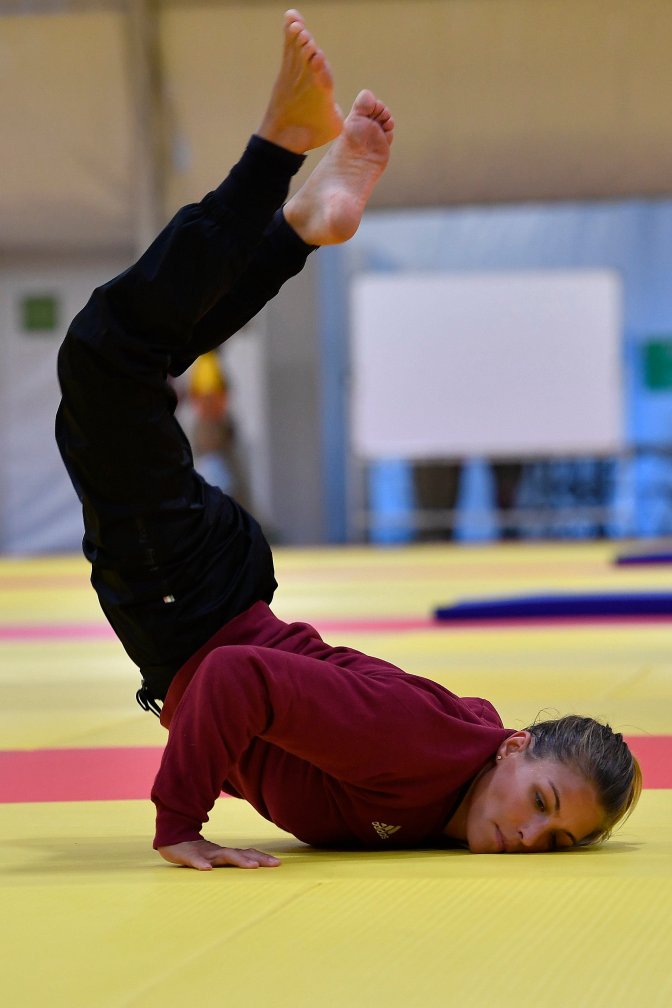 Rio de Janeiro, 2016. augusztus 4. Karakas Hedvig cselgáncsozó edz a Rio de Janeiró-i Atléták Parkjának csarnokában 2016. augusztus 4-én, egy nappal a riói nyári olimpia kezdete elõtt. MTI Fotó: Czeglédi Zsolt