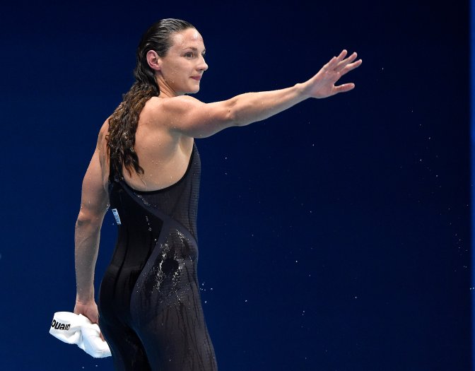 Rio de Janeiro, 2016. augusztus 8. Hosszú Katinka a 2016-os riói nyári olimpia 100 méteres hátúszás versenyszámának elõdöntõje után a Rio de Janeiró-i Olimpiai Uszodában 2016. augusztus 7-én. Hosszú Katinka a második legjobb idõvel bejutott a döntõbe. MTI Fotó: Kovács Tamás
